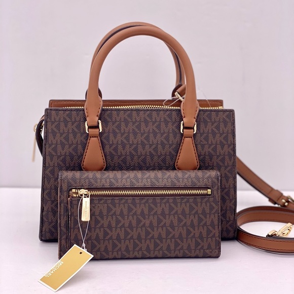 Michael Kors Small Sheila Satchel Crossbody Bag and Wallet Set - Picture 6 of 13